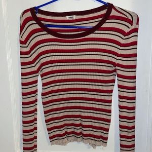 Garage red and white striped long sleeve